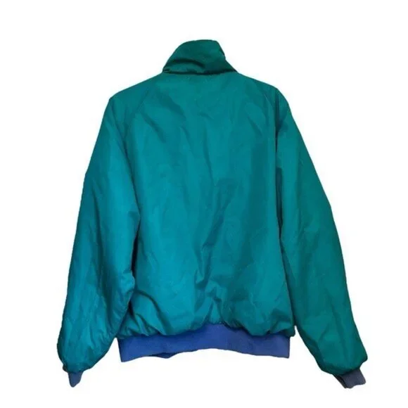 Vintage Columbia Mens XL Windbreaker Jacket Reversible Blue Green 80s Thinsulate - Picture 2 of 15